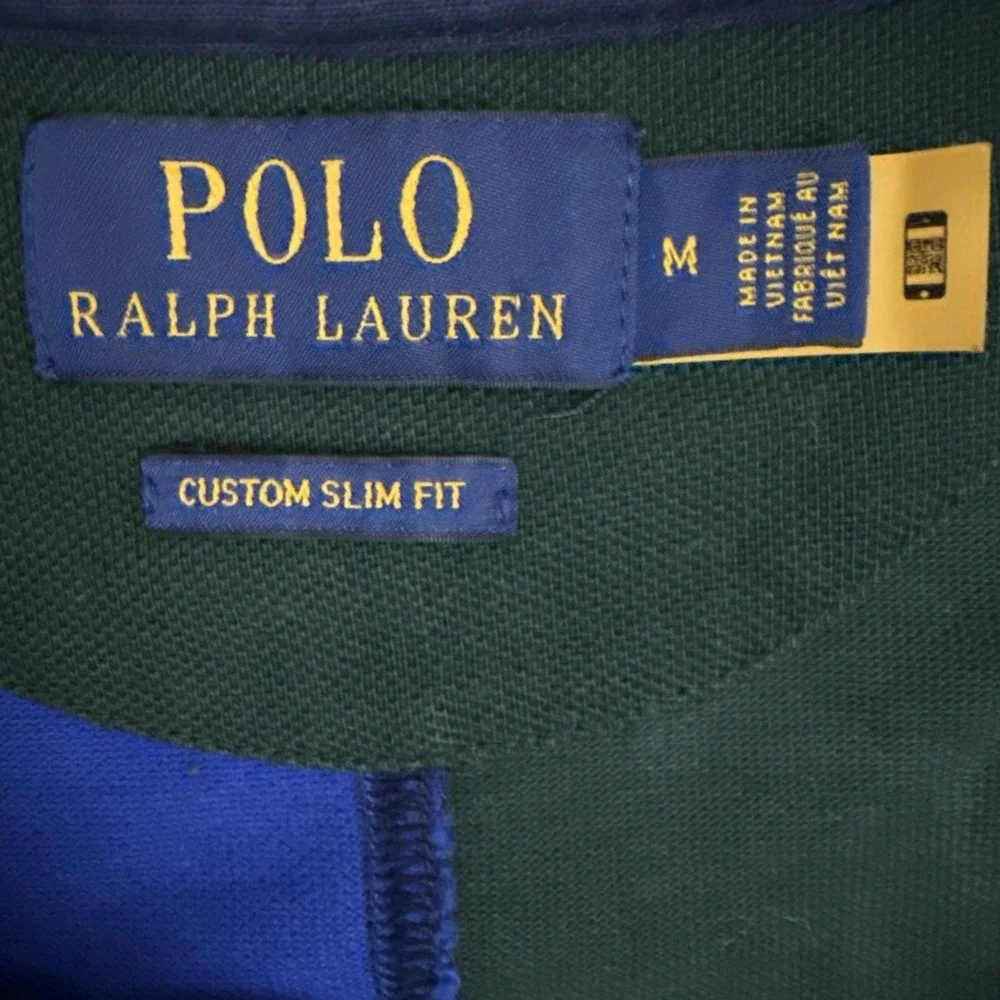 Polo Ralph Lauren Polo Shirt Men's M Multicolor Big Pony Crest Custom Slim Fit